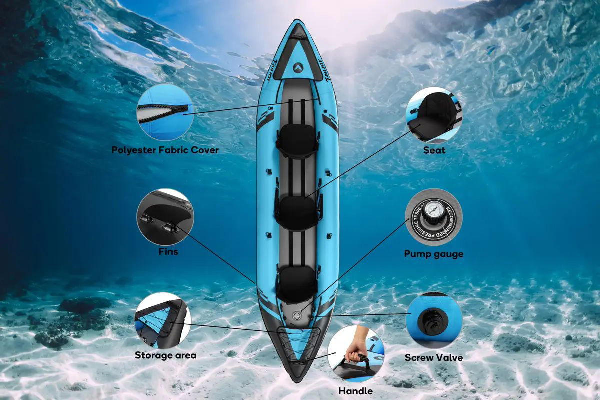 3 persons inflatable kayak introduction