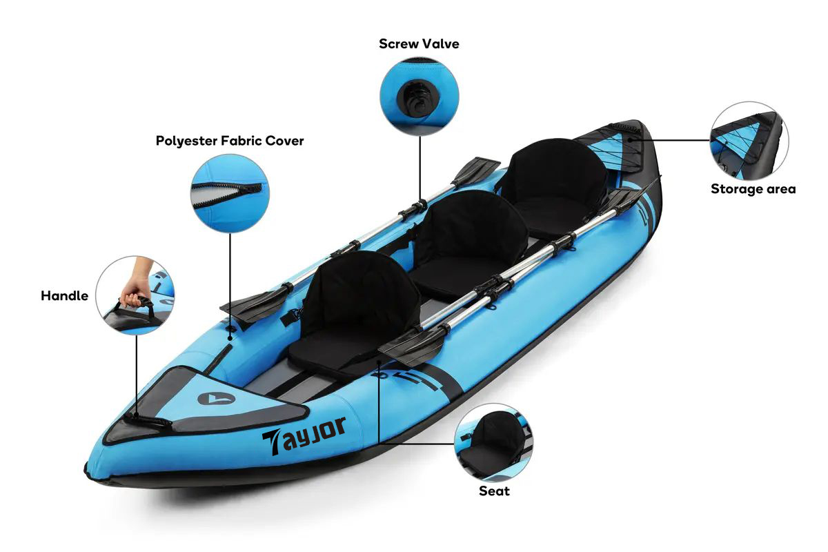 3 persons inflatable kayak