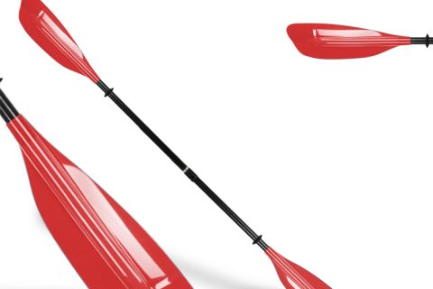 2 pieces light red transparent paddle carbon fiber shaft