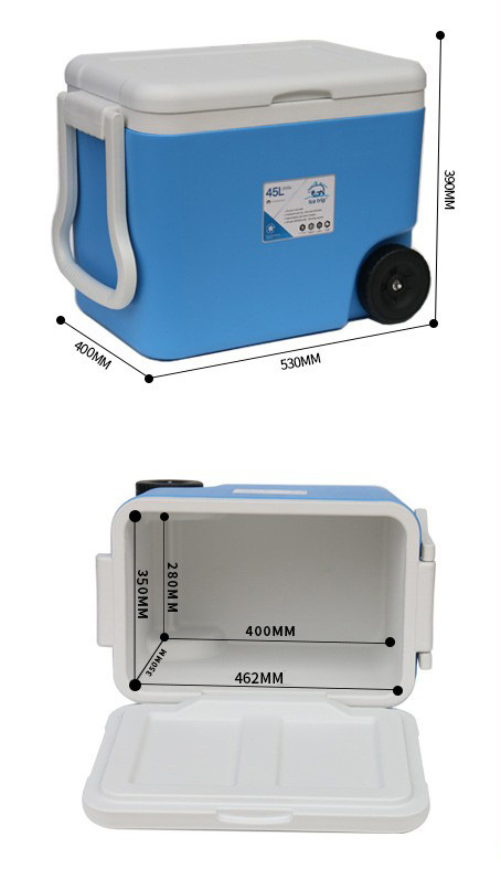 45L Foaming Plastic Cooler Box With Wheel