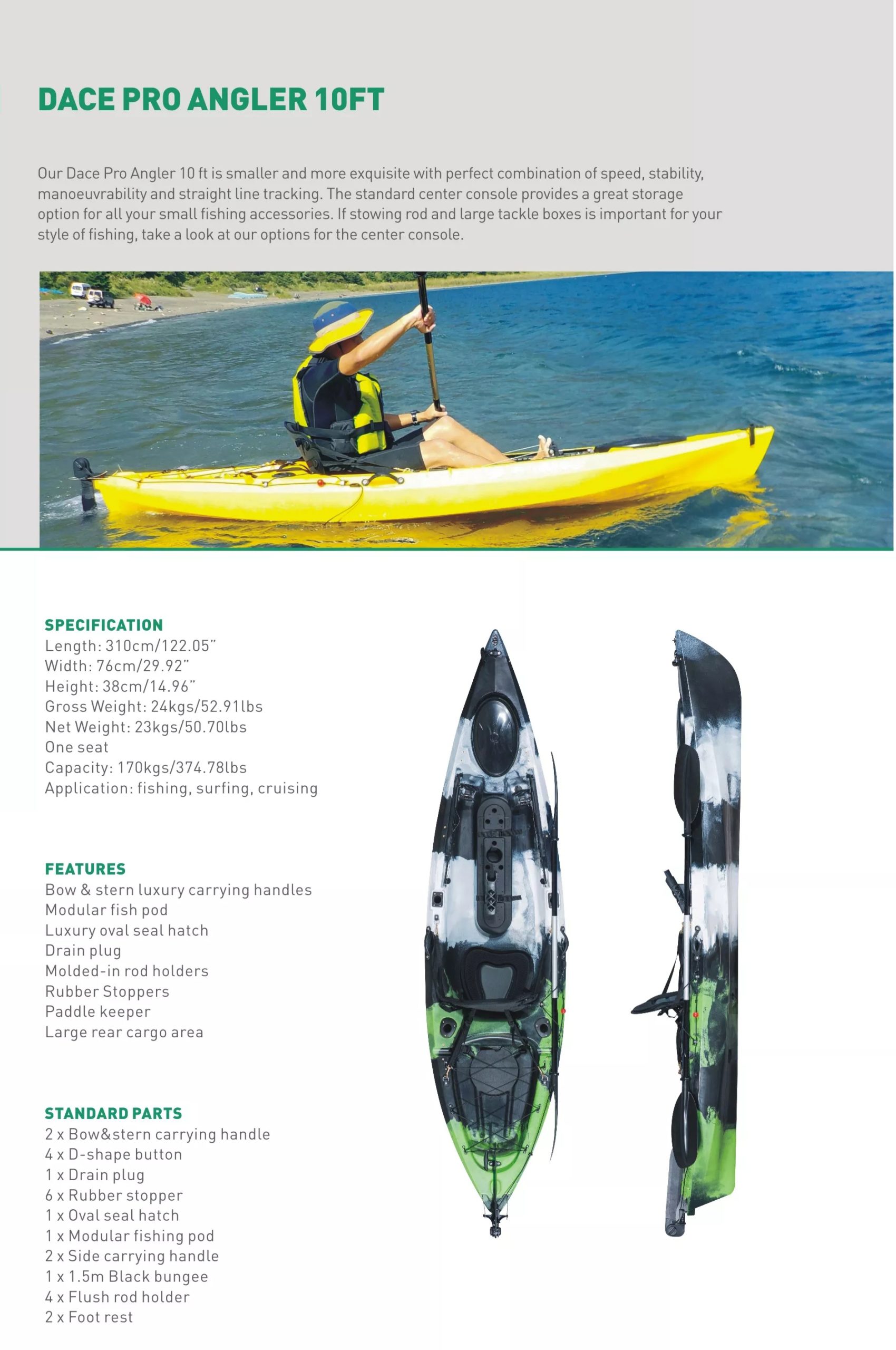 Fishing Kayak 10ft - TAYJOR OUTDOOR